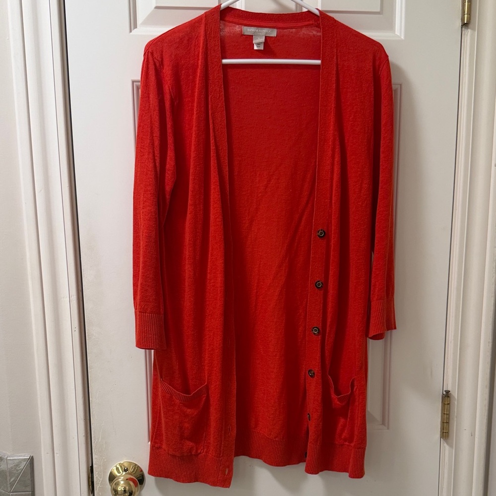 Banana Republic Vibrant Red-Orange Cardigan